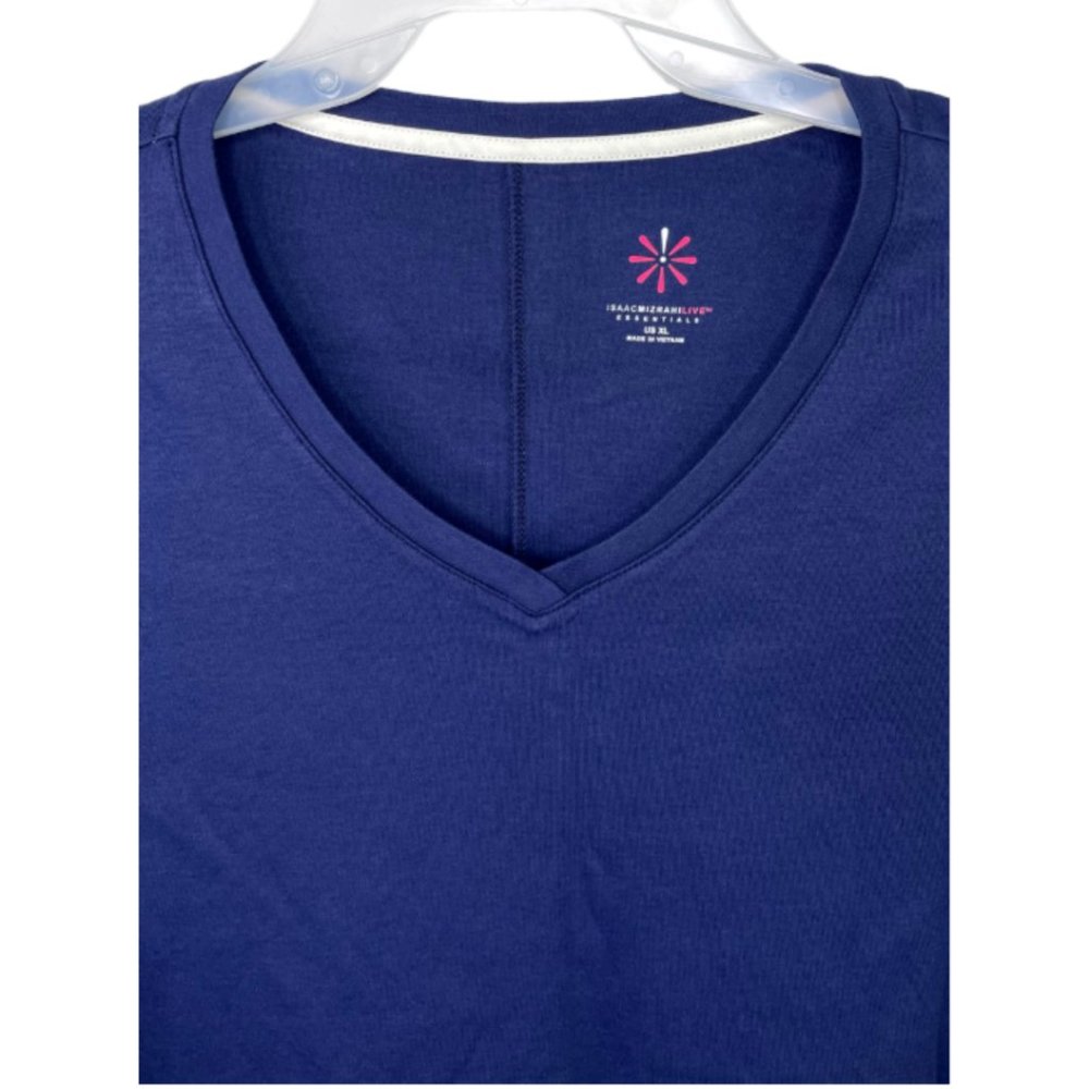 Women's Blue Cotton V-Neck Tunic Size: XL - Picture 2 of 3